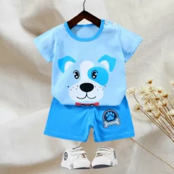 2 Pieces Toddler Boys T-shirt & Shorts Outfit Animal Cartoon Bear Short Sleeve Cotton Set Outdoor Neutral Daily Basic Summer Spring 3-7 Years Short set 30-RABBIT rabbit. Short set 35-Happy Niu Niu