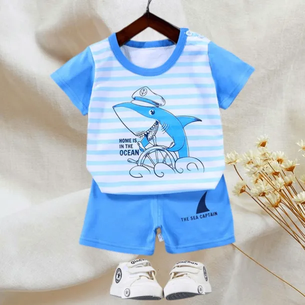 2 Pieces Toddler Boys T-shirt & Shorts Outfit Animal Cartoon Bear Short Sleeve Cotton Set Outdoor Neutral Daily Basic Summer Spring 3-7 Years Short set 30-RABBIT rabbit. Short set 35-Happy Niu Niu