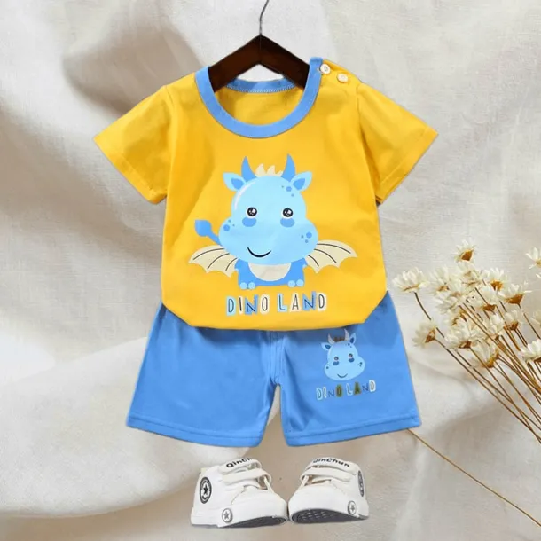 2 Pieces Toddler Boys T-shirt & Shorts Outfit Animal Cartoon Bear Short Sleeve Cotton Set Outdoor Neutral Daily Basic Summer Spring 3-7 Years Short set 30-RABBIT rabbit. Short set 35-Happy Niu Niu