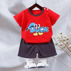 2 Pieces Toddler Boys T-shirt & Shorts Outfit Animal Cartoon Bear Short Sleeve Cotton Set Outdoor Neutral Daily Basic Summer Spring 3-7 Years Short set 30-RABBIT rabbit. Short set 35-Happy Niu Niu