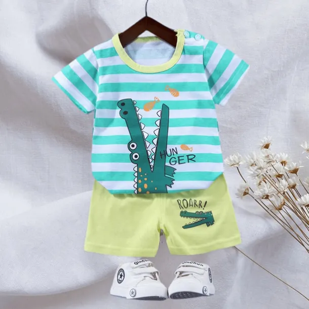 2 Pieces Toddler Boys T-shirt & Shorts Outfit Animal Cartoon Bear Short Sleeve Cotton Set Outdoor Neutral Daily Basic Summer Spring 3-7 Years Short set 30-RABBIT rabbit. Short set 35-Happy Niu Niu