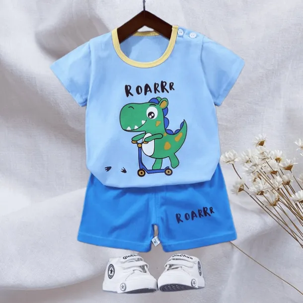 2 Pieces Toddler Boys T-shirt & Shorts Outfit Animal Cartoon Bear Short Sleeve Cotton Set Outdoor Neutral Daily Basic Summer Spring 3-7 Years Short set 30-RABBIT rabbit. Short set 35-Happy Niu Niu