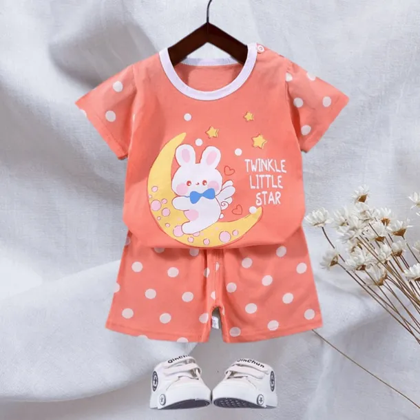 2 Pieces Toddler Boys T-shirt & Shorts Outfit Animal Cartoon Bear Short Sleeve Cotton Set Outdoor Neutral Daily Basic Summer Spring 3-7 Years Short set 30-RABBIT rabbit. Short set 35-Happy Niu Niu