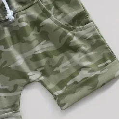 2 Pieces Toddler Boys T-shirt & Shorts Outfit Graphic Short Sleeve Set School Fashion Daily Summer Spring 3-7 Years ArmyGreen