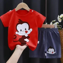2 Pieces Toddler Boys T-shirt & Shorts Outfit Animal Cartoon Short Sleeve Cotton Set Outdoor Adorable Daily Summer Spring 3-7 Years 3 green teddy bears 9 spectacled bear 13 Stripes Bear