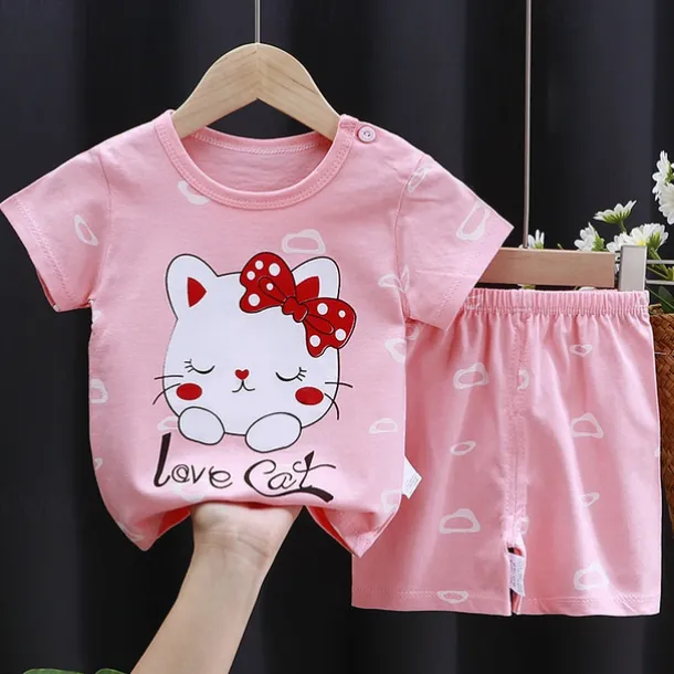 2 Pieces Toddler Boys T-shirt & Shorts Outfit Animal Cartoon Short Sleeve Cotton Set Outdoor Adorable Daily Summer Spring 3-7 Years 3 green teddy bears 9 spectacled bear 13 Stripes Bear
