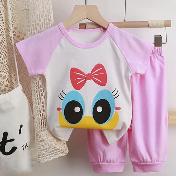 2 Pieces Toddler Boys T-shirt & Shorts Outfit Heart Cartoon Cat Short Sleeve Crewneck Cotton Set Outdoor Fashion Daily Basic Summer Spring 3-7 Years 5-point pants suit--beige cute dog 5-point pants