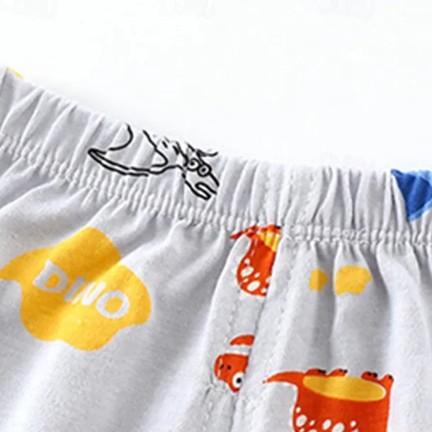 2 Pieces Toddler Boys T-shirt & Shorts Outfit Cartoon Bear Stripe Short Sleeve Cotton Set Outdoor Fashion Daily Summer Spring 3-7 Years B73 B55 B64