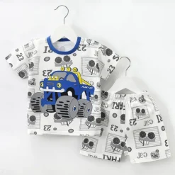 2 Pieces Toddler Boys' T-shirt & Shorts Outfit Cartoon Short Sleeve Cotton Set School Adorable Daily Summer Spring 3-7 Years B60 B73 B52