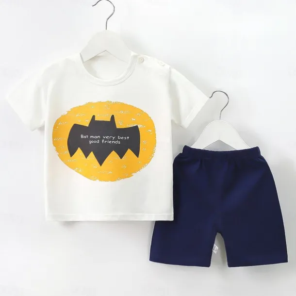 2 Pieces Toddler Boys' T-shirt & Shorts Outfit Cartoon Short Sleeve Cotton Set School Adorable Daily Summer Spring 3-7 Years B60 B73 B52