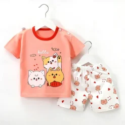 2 Pieces Toddler Boys' T-shirt & Shorts Outfit Cartoon Short Sleeve Cotton Set School Adorable Daily Summer Spring 3-7 Years B60 B73 B52