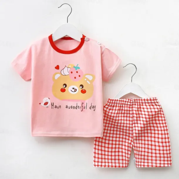 2 Pieces Toddler Boys' T-shirt & Shorts Outfit Cartoon Short Sleeve Cotton Set School Adorable Daily Summer Spring 3-7 Years B60 B73 B52