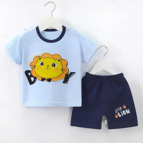 2 Pieces Toddler Boys' T-shirt & Shorts Outfit Cartoon Short Sleeve Cotton Set School Adorable Daily Summer Spring 3-7 Years B60 B73 B52