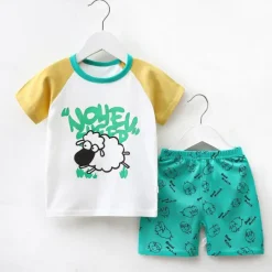 2 Pieces Toddler Boys' T-shirt & Shorts Outfit Cartoon Short Sleeve Cotton Set School Adorable Daily Summer Spring 3-7 Years B60 B73 B52