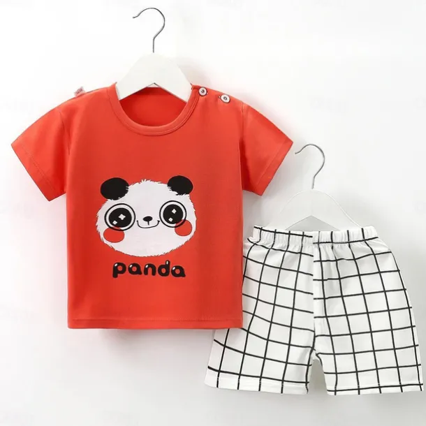 2 Pieces Toddler Boys' T-shirt & Shorts Outfit Cartoon Short Sleeve Cotton Set School Adorable Daily Summer Spring 3-7 Years B60 B73 B52