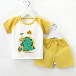 2 Pieces Toddler Boys' T-shirt & Shorts Outfit Cartoon Short Sleeve Cotton Set School Adorable Daily Summer Spring 3-7 Years B60 B73 B52