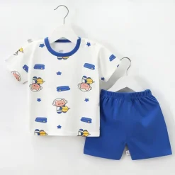 2 Pieces Toddler Boys' T-shirt & Shorts Outfit Cartoon Short Sleeve Cotton Set School Adorable Daily Summer Spring 3-7 Years B60 B73 B52