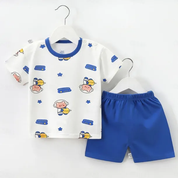 2 Pieces Toddler Boys' T-shirt & Shorts Outfit Cartoon Short Sleeve Cotton Set School Adorable Daily Summer Spring 3-7 Years B60 B73 B52