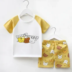 2 Pieces Toddler Boys' T-shirt & Shorts Outfit Cartoon Short Sleeve Cotton Set School Adorable Daily Summer Spring 3-7 Years B60 B73 B52