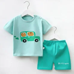 2 Pieces Toddler Boys' T-shirt & Shorts Outfit Cartoon Short Sleeve Cotton Set School Adorable Daily Summer Spring 3-7 Years B60 B73 B52