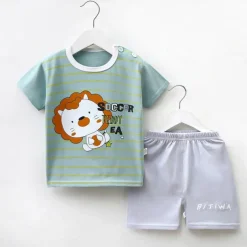 2 Pieces Toddler Boys' T-shirt & Shorts Outfit Cartoon Short Sleeve Cotton Set School Adorable Daily Summer Spring 3-7 Years B60 B73 B52