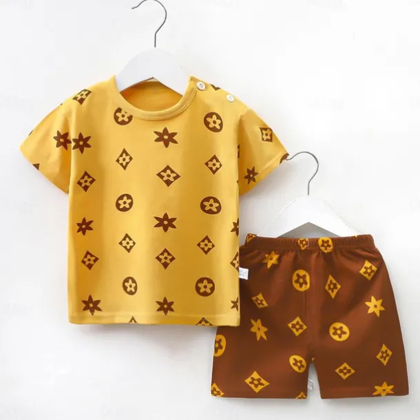 2 Pieces Toddler Boys' T-shirt & Shorts Outfit Cartoon Short Sleeve Cotton Set School Adorable Daily Summer Spring 3-7 Years B60 B73 B52