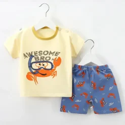 2 Pieces Toddler Boys' T-shirt & Shorts Outfit Cartoon Short Sleeve Cotton Set School Adorable Daily Summer Spring 3-7 Years B60 B73 B52