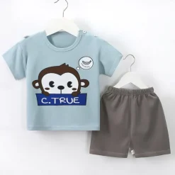 2 Pieces Toddler Boys' T-shirt & Shorts Outfit Cartoon Short Sleeve Cotton Set School Adorable Daily Summer Spring 3-7 Years B60 B73 B52