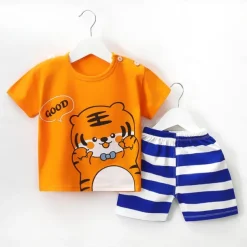 2 Pieces Toddler Boys' T-shirt & Shorts Outfit Cartoon Short Sleeve Cotton Set School Adorable Daily Summer Spring 3-7 Years B60 B73 B52