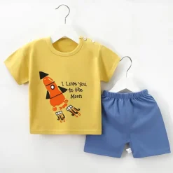 2 Pieces Toddler Boys' T-shirt & Shorts Outfit Cartoon Short Sleeve Cotton Set School Adorable Daily Summer Spring 3-7 Years B60 B73 B52