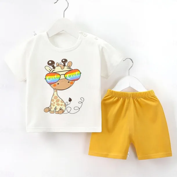 2 Pieces Toddler Boys' T-shirt & Shorts Outfit Cartoon Short Sleeve Cotton Set School Adorable Daily Summer Spring 3-7 Years B60 B73 B52