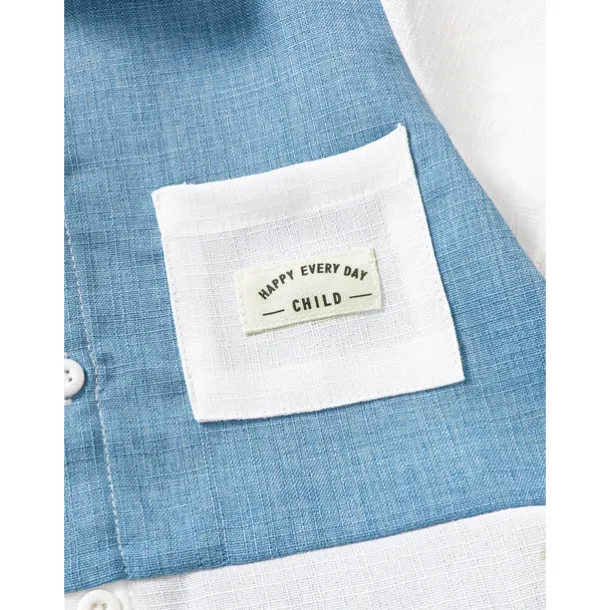 2 Pieces Toddler Boys T-shirt & Shorts Outfit Letter Short Sleeve Patchwork Set School Fashion Daily Summer 3-7 Years Blue