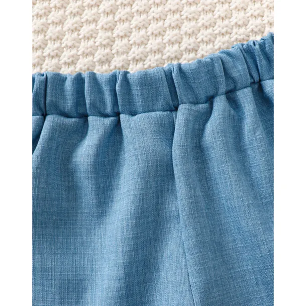 2 Pieces Toddler Boys T-shirt & Shorts Outfit Letter Short Sleeve Patchwork Set School Fashion Daily Summer 3-7 Years Blue