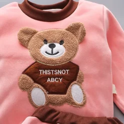 3 Pieces Toddler Girls' Graphic Zipper Pants Suit Set Long Sleeve Active Formal Cotton 3-7 Years Spring Pink Light Brown Khaki