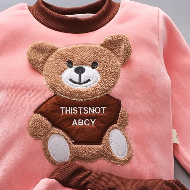 3 Pieces Toddler Girls' Graphic Zipper Pants Suit Set Long Sleeve Active Formal Cotton 3-7 Years Spring Pink Light Brown Khaki