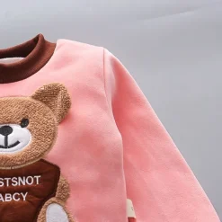 3 Pieces Toddler Girls' Graphic Zipper Pants Suit Set Long Sleeve Active Formal Cotton 3-7 Years Spring Pink Light Brown Khaki