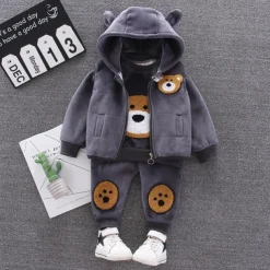 3 Pieces Toddler Girls' Graphic Zipper Pants Suit Set Long Sleeve Active Formal Cotton 3-7 Years Spring Pink Light Brown Khaki