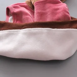 3 Pieces Toddler Girls' Graphic Zipper Pants Suit Set Long Sleeve Active Formal Cotton 3-7 Years Spring Pink Light Brown Khaki