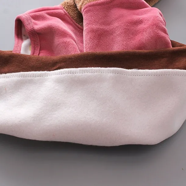 3 Pieces Toddler Girls' Graphic Zipper Pants Suit Set Long Sleeve Active Formal Cotton 3-7 Years Spring Pink Light Brown Khaki