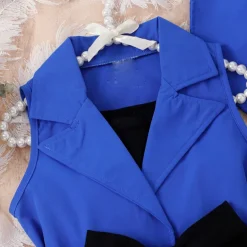 3 Pieces Toddler Girls' Solid Color Dress Set Set Sleeveless Active School 3-7 Years Spring Black Pink Blue