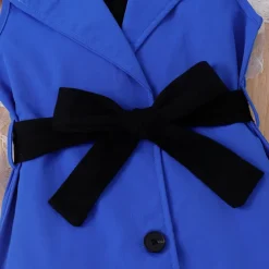 3 Pieces Toddler Girls' Solid Color Dress Set Set Sleeveless Active School 3-7 Years Spring Black Pink Blue