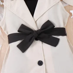 3 Pieces Toddler Girls' Solid Color Dress Set Set Sleeveless Active School 3-7 Years Spring Black Pink Blue