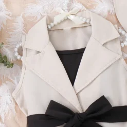 3 Pieces Toddler Girls' Solid Color Dress Set Set Sleeveless Active School 3-7 Years Spring Black Pink Blue