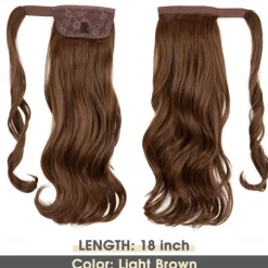 22 Ponytail Extension Long Dirty Blonde Pony Tail Wrap Around Clip in Hair Extensions Curly Wavy Synthetic High Resistant Fiber Fake Hairpiece for White Women