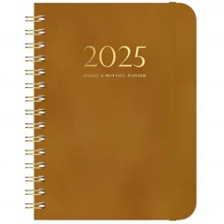 2025 PU Leather Calendar Planner Notebook A5 Loose-leaf Coil Weekly Planner Elastic Band Notebook