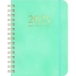 2025 PU Leather Calendar Planner Notebook A5 Loose-leaf Coil Weekly Planner Elastic Band Notebook