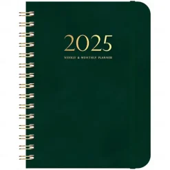 2025 PU Leather Calendar Planner Notebook A5 Loose-leaf Coil Weekly Planner Elastic Band Notebook