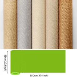 1 Roll Chinese Style Imitation Grass Cloth Woven Wallpaper for Restaurants Cafes Hotels Decorative Wallpapers Retro Nostalgic 3D Imitation Bamboo Linen Wallpaper Non Self-adhesive 950x53cm/374x20inch