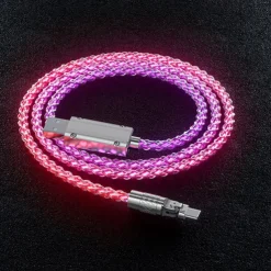 180° Rotatable RGB Lighting Charging Cable 6A 120W Super Fast Charging Cable USB A RGB Gradient Charge Line for Iphone HUAWEI Xiaomi