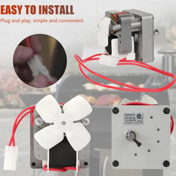 1.6/2.0 RPM Auger Motor Replacement Parts, Compatible with Traeger, Pit Boss, and Camp Chef, Wood Pellet Grill Smokers, Universal Barbecue Auger Motor Replacement 120V 60Hz 2 Pole